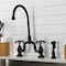 Kingston Brass Bridge Kitchen Faucet with Brass Sprayer, Oil Rubbed Bronze KS7795TXBS - alternate 5